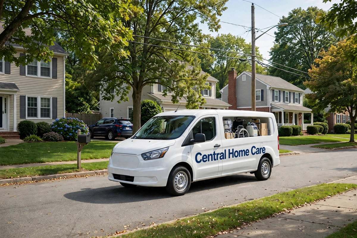 Central Home Care delivery van carrying home medical equipment